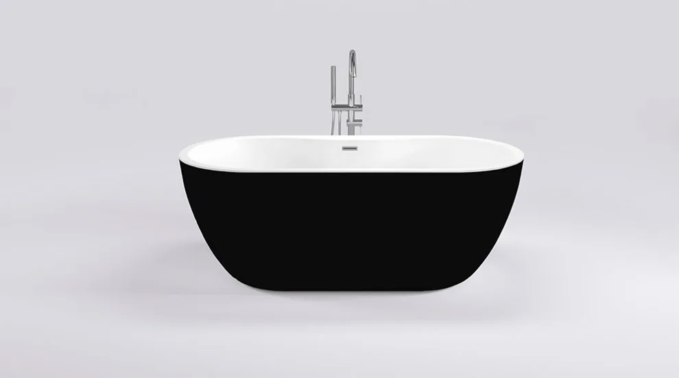 Акриловая ванна Black&White Swan SB111 black 180x75 см, отдельностоящая, глянцевая черная, овальная, Sancos — официальный сайт