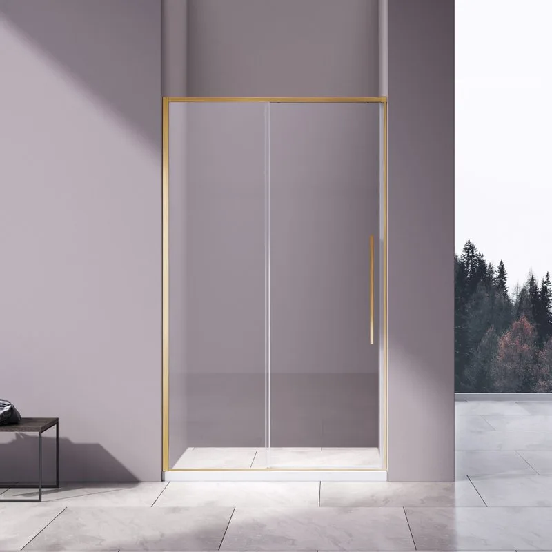 Душевая дверь в нишу Vincea Slim-N VDS-4SN120CLG 120 см, профиль брашированное золото, стекло прозра Sancos — официальный сайт