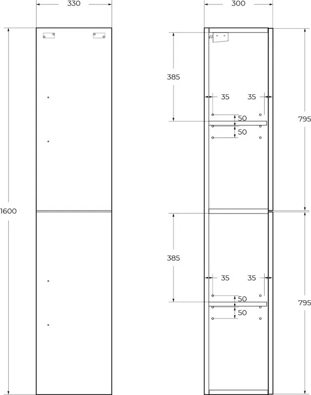 Шкаф-пенал для ванной BelBagno Aurora 30 L bianco lucido (ручки на выбор) Sancos — официальный сайт