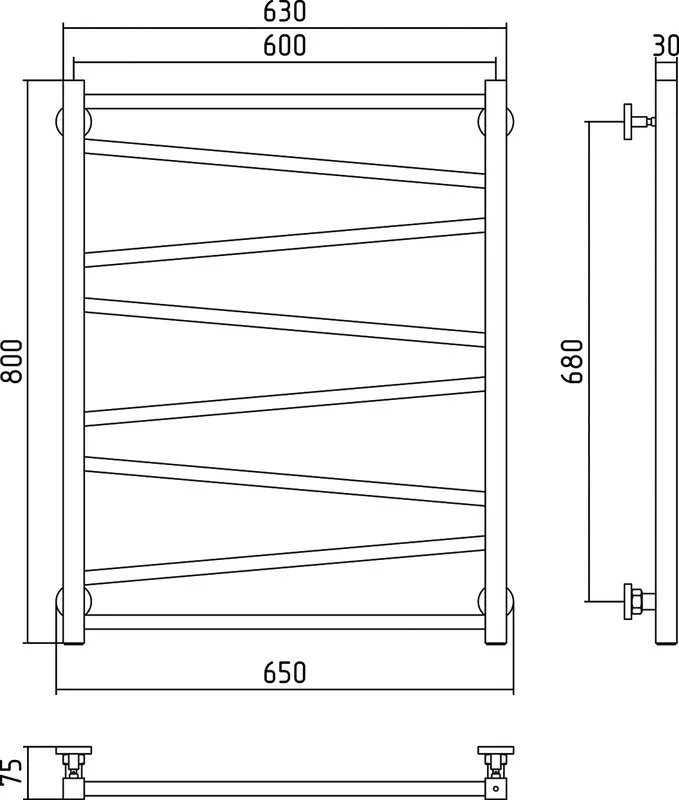 Полотенцесушитель водяной Сунержа Сирокко 80x60, белый матовый Sancos — официальный сайт
