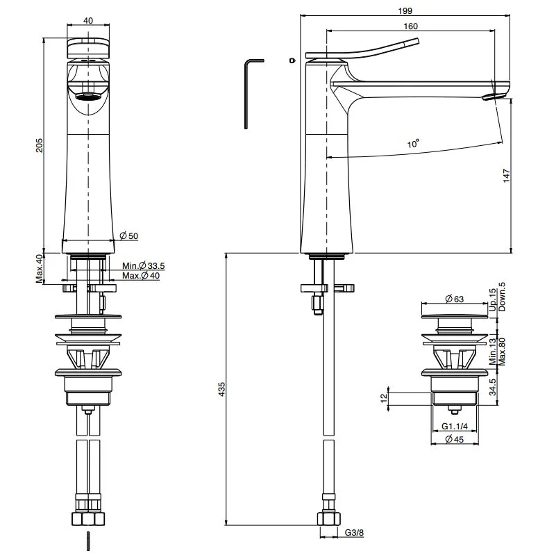 Смеситель для раковины Fima Carlo Frattini Flo F3801LSN брашированный никель Sancos — официальный сайт