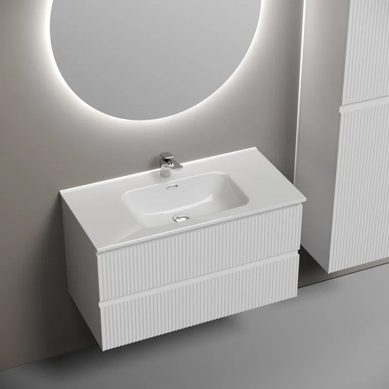 Тумба под раковину Sancos подвесная Snob R 90 Bianco SNR90W Sancos — официальный сайт