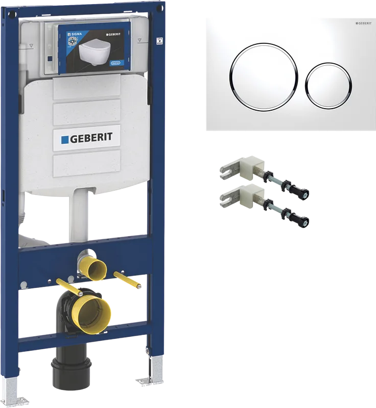 Система инсталляции для унитазов Geberit Duofix UP 320 111.300.00.5, кнопка белая, глянцевый хром Sancos — официальный сайт