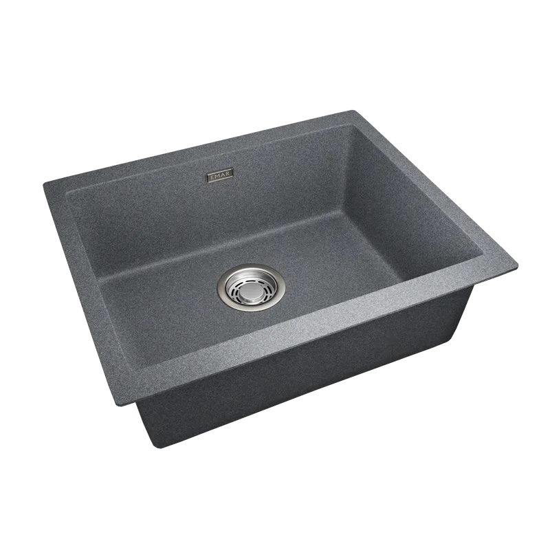 Мойка кухонная Emar Quartz EMQ-1555.P, антрацит Sancos — официальный сайт