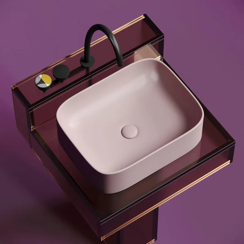Накладная раковина Ceramicanova Element CN6052MP розовая матовая Sancos — официальный сайт