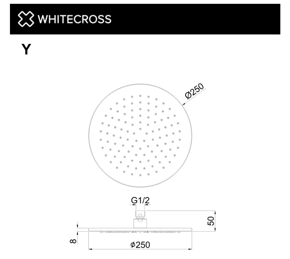 Верхний душ WHITECROSS Y Y1301CPB, брашированная медь Sancos — официальный сайт