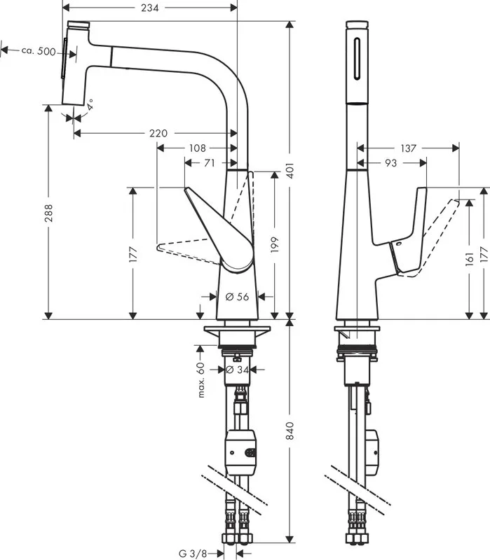 Смеситель для кухни Hansgrohe Talis Select M51 72823000 хром Sancos — официальный сайт