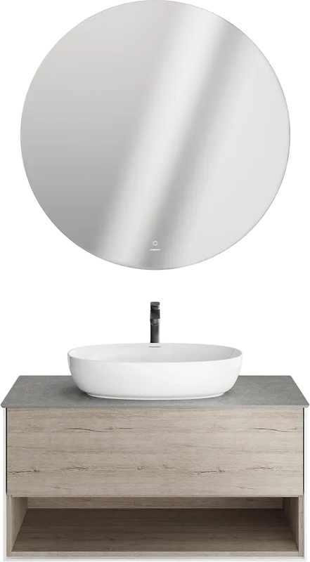Тумба под раковину без столешницы KERAMA MARAZZI Plaza Modern 100 подвесная, с ящиком и полкой, дуб  Sancos — официальный сайт