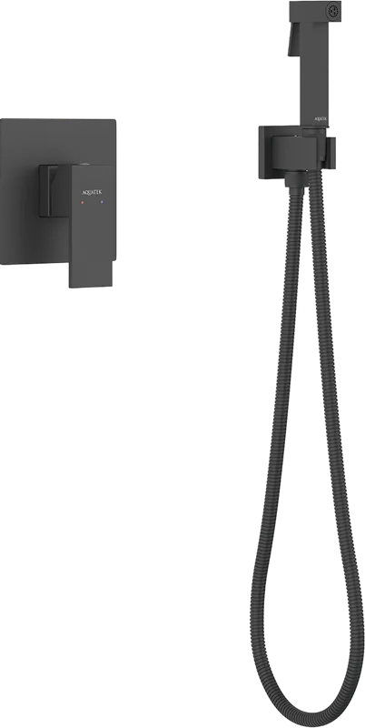 Гигиенический душ AQUATEK Либра AQ1619MB со смесителем, С ВНУТРЕННЕЙ ЧАСТЬЮ, матовый черный Sancos — официальный сайт
