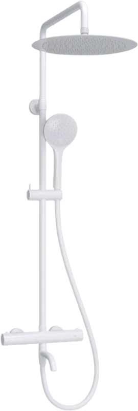 Душевая стойка Wasserkraft Mindel 8500 A188.161.155.WM Thermo, с термостатом, белая Sancos — официальный сайт