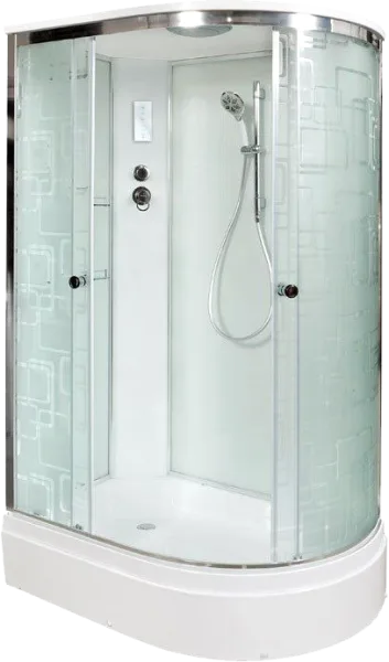 Душевая кабина DTO EM2712L с электрикой (120х80х220), средний поддон (27 см), профиль хром, стекло м Sancos — Оригинал