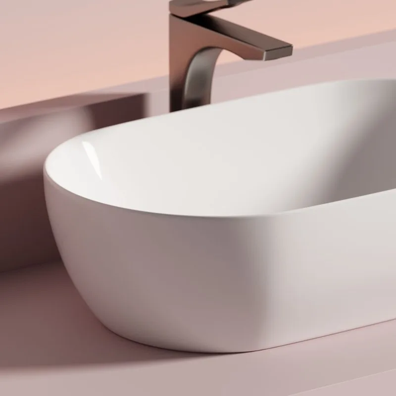 Раковина накладная Ceramicanova Twist овальная 50 см цвет белый CN12001 Sancos — официальный сайт