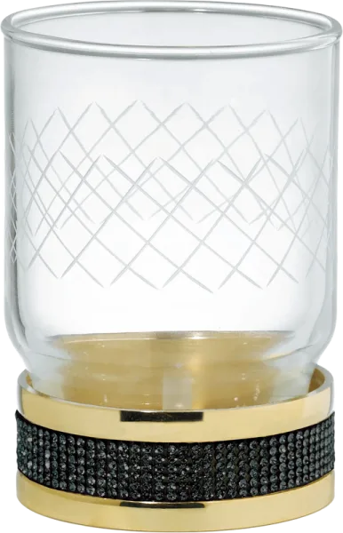 Стакан Boheme Royal Cristal Black Gold настольный