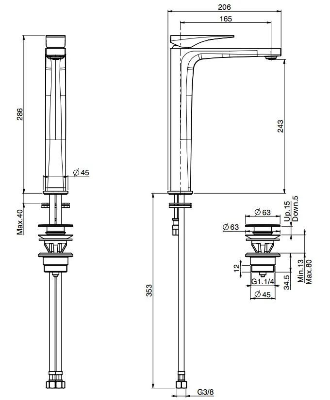 Смеситель для раковины Fima Carlo Frattini Zeta F3961/HNCR хром Sancos — официальный сайт
