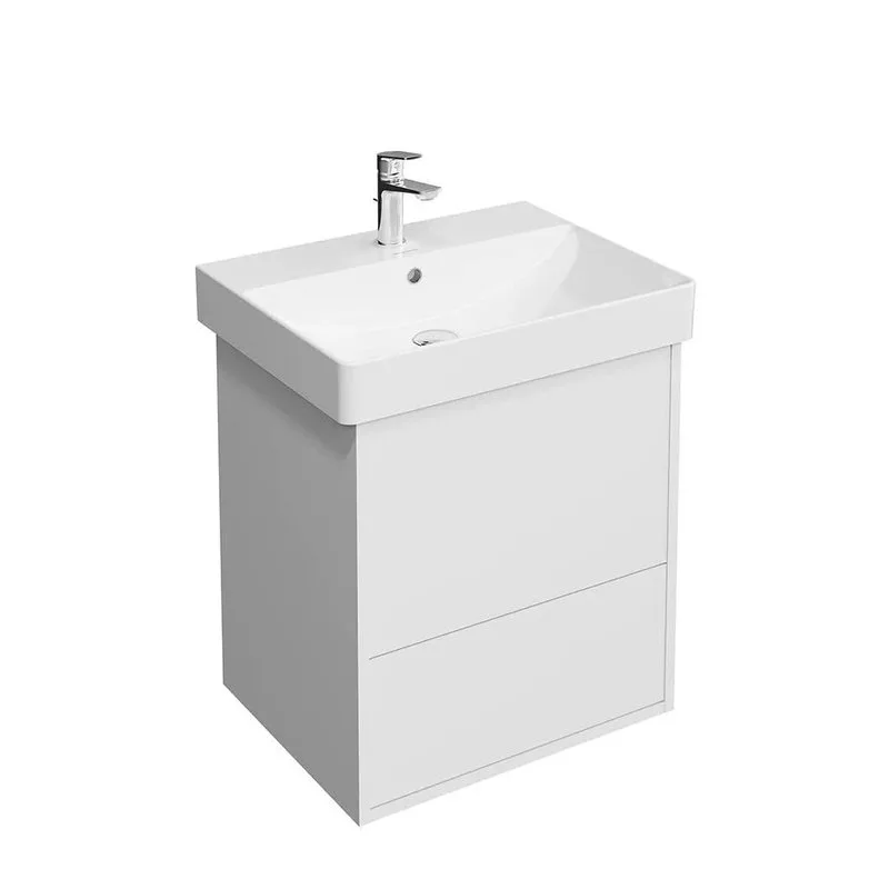 Тумба под раковину без столешницы KERAMA MARAZZI Pro 55 подвесная, 2 ящика, матовая белая Sancos — официальный сайт