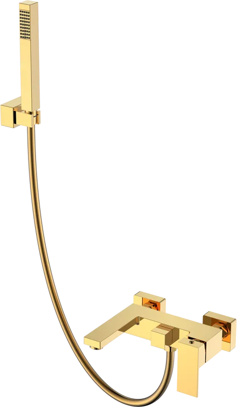 Смеситель для ванны с душем Boheme Qubic 473-G, shinny gold Sancos — официальный сайт