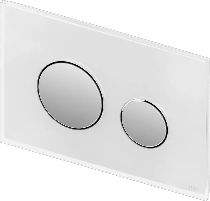 Кнопка смыва TECE Loop 9240660 белое стекло, кнопка хром Sancos — официальный сайт