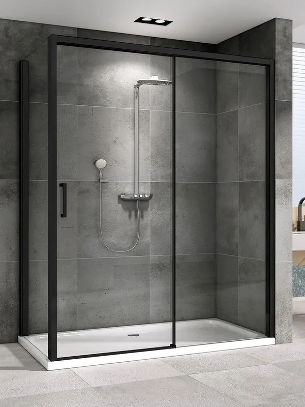 Душевой уголок Abber Komfort AG93160B-S92B 160х90 см, профиль матовый черный, стекло прозрачное Sancos — официальный сайт