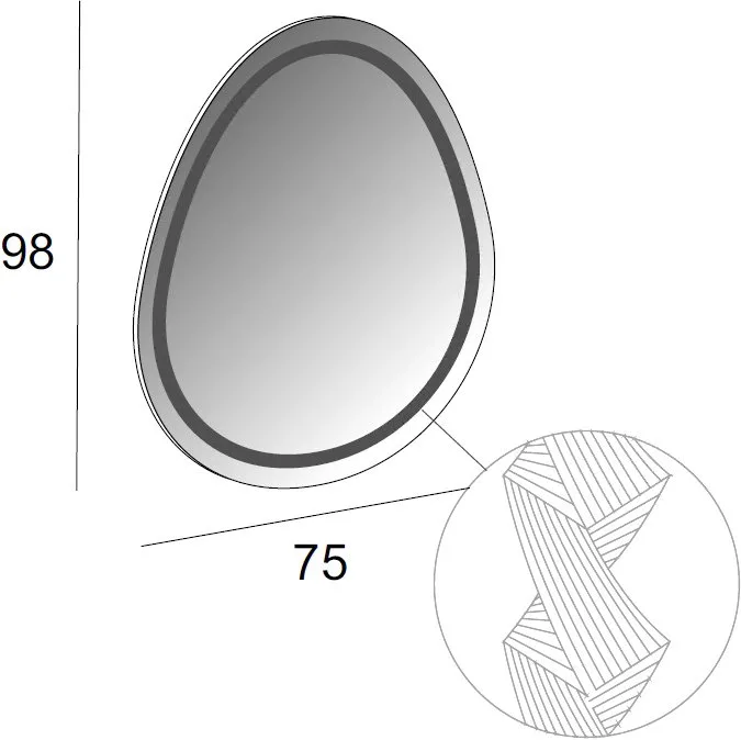 Зеркало Cezares 98x75 с LED-подсветкой Sancos — официальный сайт