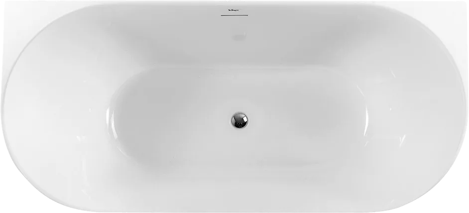 Акриловая ванна BelBagno BB412 170x80 см, пристенная, белая, овальная, со сливом-переливом, с донным Sancos — официальный сайт