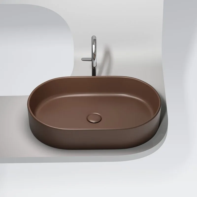 Накладная раковина Ceramicanova Element CN6048MDB темно-коричневая матовая Sancos — официальный сайт