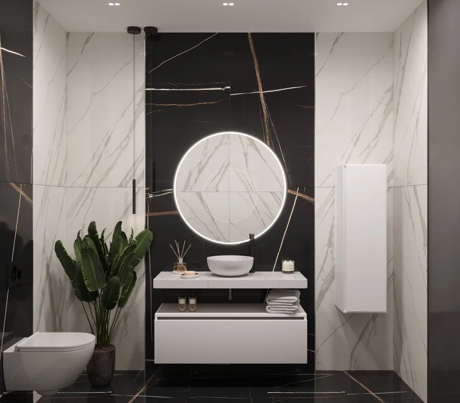Столешница в ванную под раковину Armadi Art Flat Calacatta 120 с кронштейнами Sancos — официальный сайт
