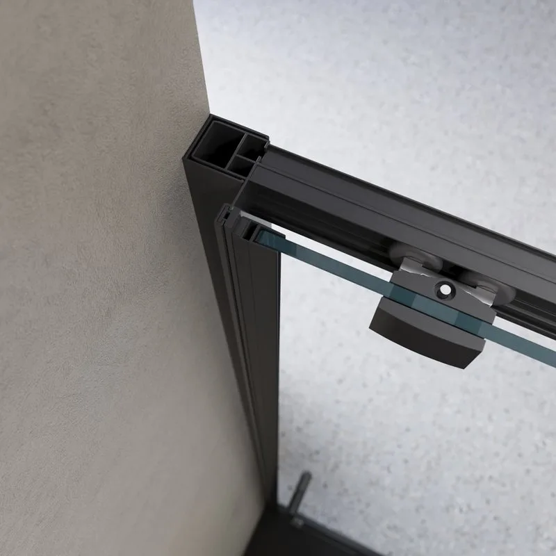 Душевая дверь в нишу BelBagno Luce BF-1-120-C-NERO профиль матовый черный, стекло прозрачное Sancos — официальный сайт