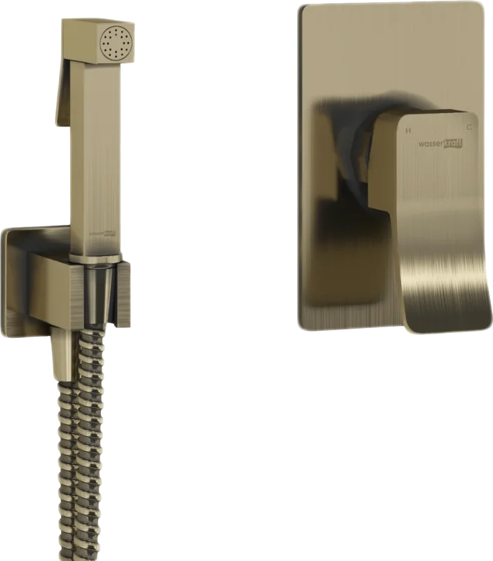 Гигиенический душ Wasserkraft Exter A01652 со смесителем, С ВНУТРЕННЕЙ ЧАСТЬЮ, светлая бронза Sancos — официальный сайт