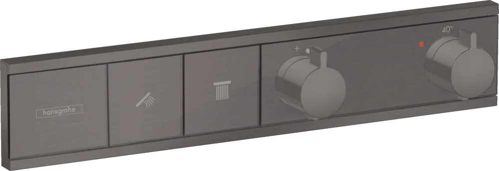 Термостатический смеситель встраиваемый Hansgrohe RainSelect 15380340, для душа, шлифованный черный  Sancos — официальный сайт