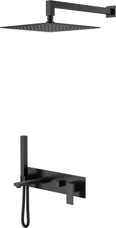 Душевой комплект Boheme Qubic 474-B, С ВНУТРЕННЕЙ ЧАСТЬЮ, matt black Sancos — официальный сайт