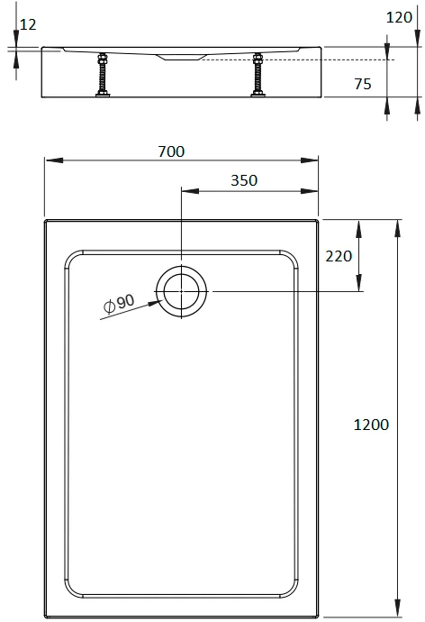Поддон для душа Radaway Doros F Compact 120x70 Sancos — официальный сайт