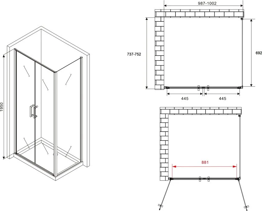 Душевой уголок Abber Sonnenstrand AG04100C-S75 100x75, профиль хром, стекло прозрачное Sancos — официальный сайт
