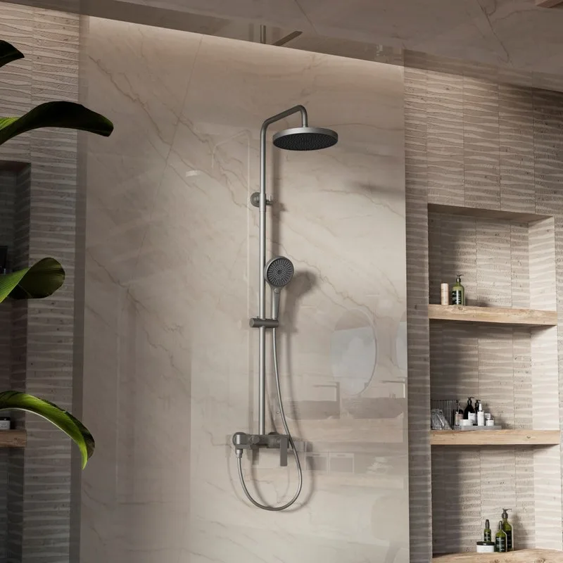 Душевая стойка Vincea VSFS-413GM с изливом, вороненая сталь Sancos — официальный сайт