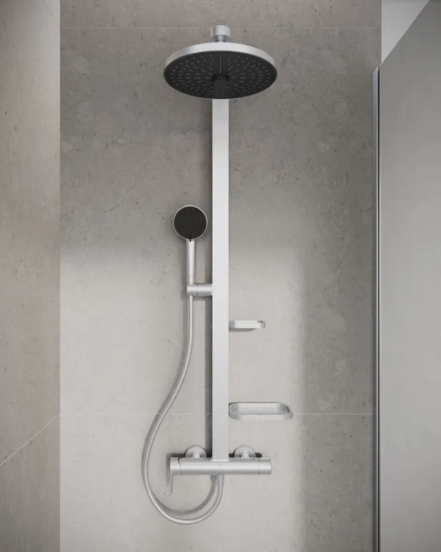 Душевая стойка Ideal Standard Alu+ BD584SI, silver Sancos — официальный сайт