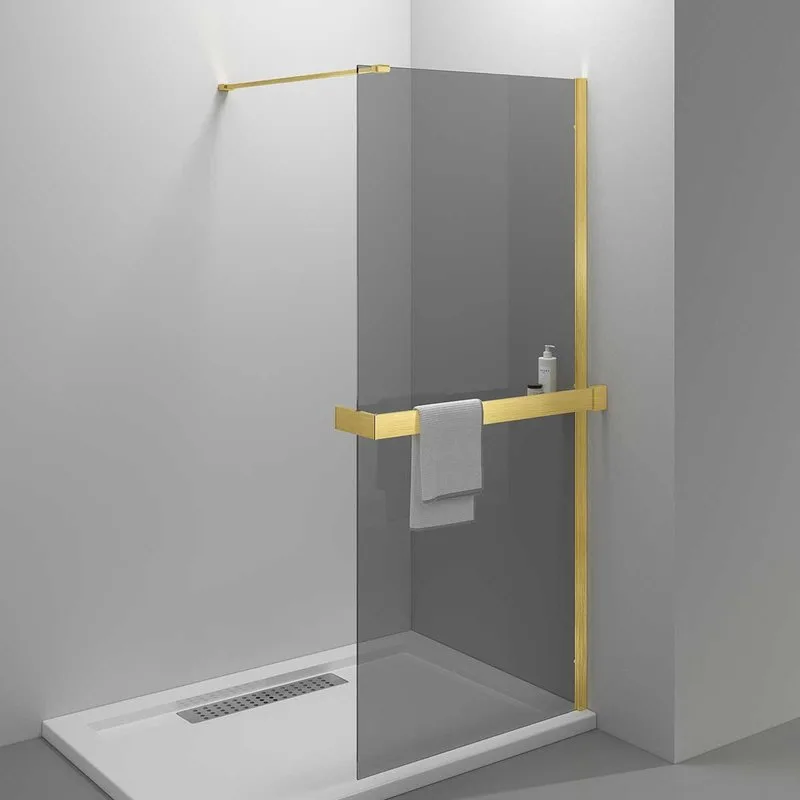 Душевая перегородка Vincea Walk-in HR VSW-4HR900CGG 90 см, профиль брашированное золото, стекло тони Sancos — официальный сайт