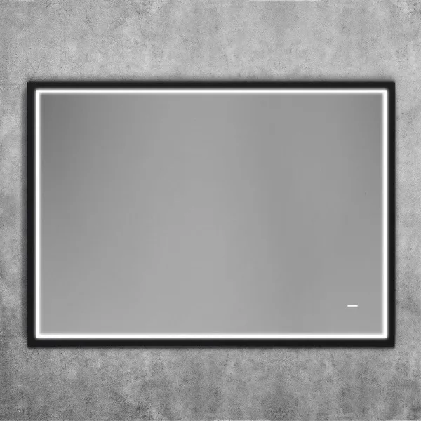 Зеркало Art&Max Aversa 90х65 черное, с LED-подсветкой, 6000К