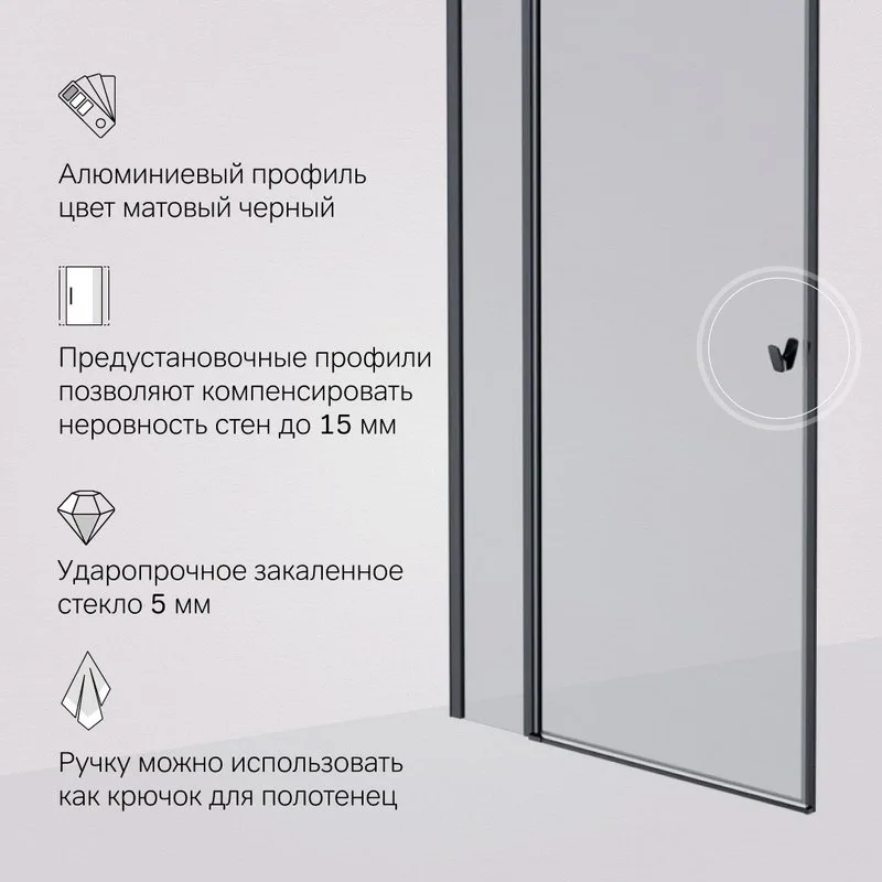 Душевая дверь в нишу AM.PM Sunny W87G-100-1P-BT 100 см Sancos — официальный сайт