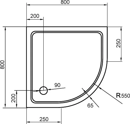 Поддон для душа Cezares Tray SMC TRAY-M-R-80-550-35-W R 80x80 Sancos — официальный сайт