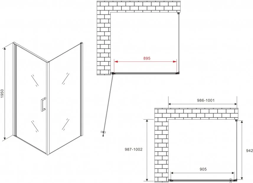 Душевой уголок Abber Sonnenstrand AG04100B-S100B 100x100, профиль черный, стекло прозрачное Sancos — официальный сайт