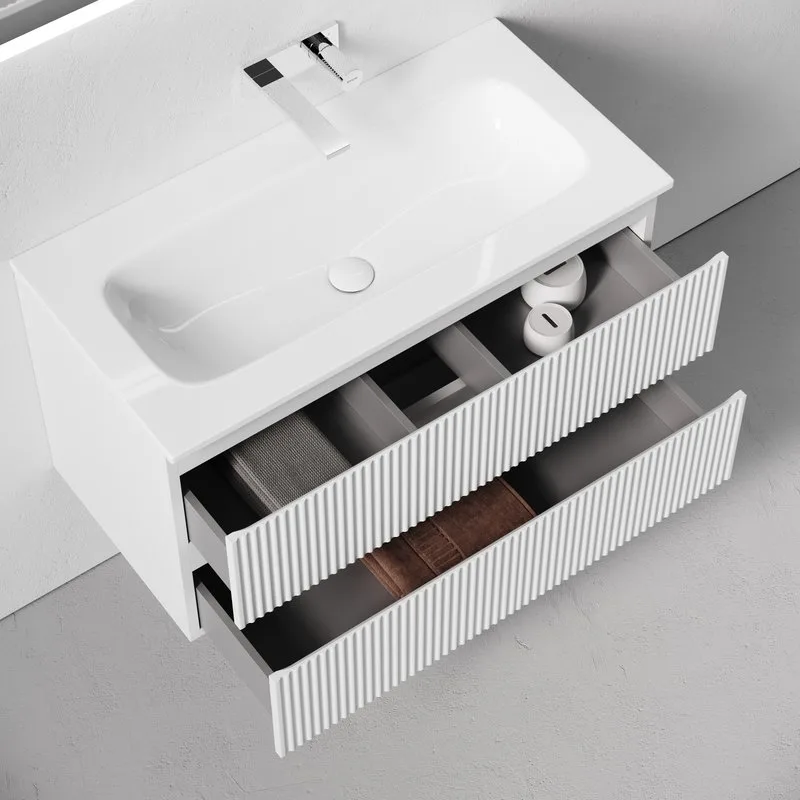 Тумба с раковиной Sancos Snob R 90 подвесная, bianco, раковина СN7019wx Sancos — официальный сайт