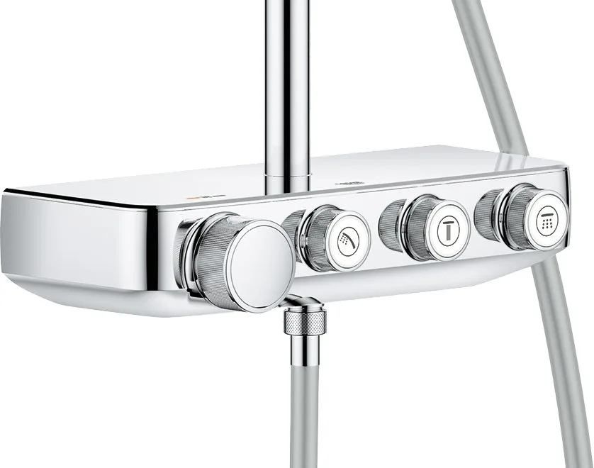 Душевая стойка Grohe Euphoria SmartControl 310 Duo Cube 26508000, с термостатом Sancos — официальный сайт