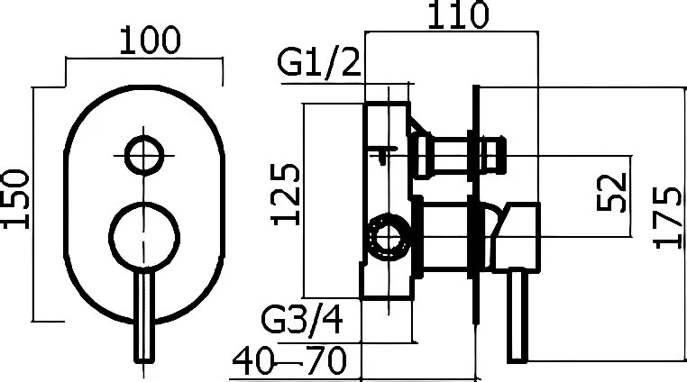 Встраиваемый смеситель Plumberia Selection Ixo KIT1001CS С ВНУТРЕННЕЙ ЧАСТЬЮ, браши Sancos — официальный сайт