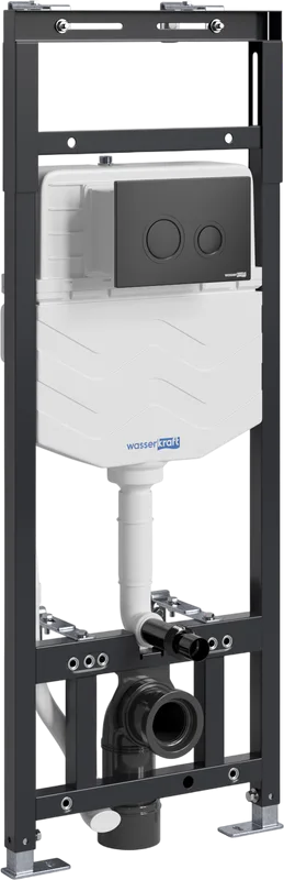 Система инсталляции для унитазов Wasserkraft Alme 15TLT.010.ME.MB01, с кнопкой смыва матовой черной Sancos — официальный сайт