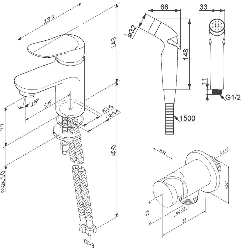Смеситель для раковины AM.PM Sunny F85C03000 с гигиеническим душем Sancos — официальный сайт