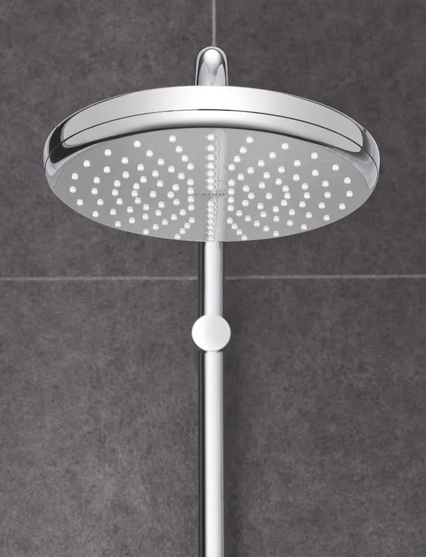 Душевая стойка Grohe Bau System 210 26699000, с термостатом, хром Sancos — официальный сайт