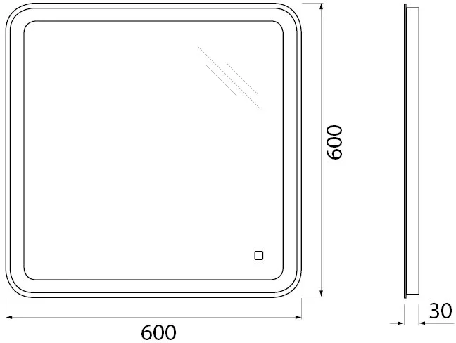 Зеркало BelBagno SPC-MAR-600-600-LED-TCH Sancos — официальный сайт