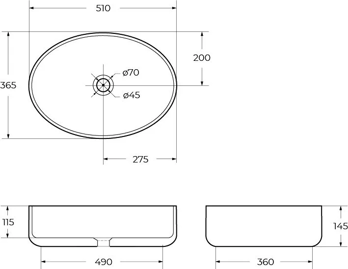Накладная раковина BelBagno BB1049 51 Sancos — официальный сайт