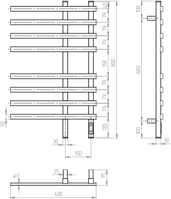 Полотенцесушитель электрический Двин LX plaza neo 80/40 чёрный матовый Sancos — официальный сайт