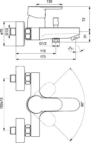Комплект для ванной Ideal Standard Ceraplan III Ceraplan III B1118AA Sancos — официальный сайт