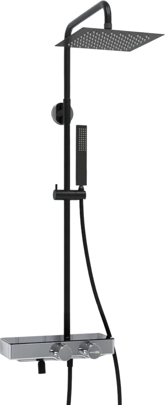 Душевая стойка Wasserkraft Abens 2000 A114.255.218.CB Thermo, с термостатом, черная Sancos — официальный сайт